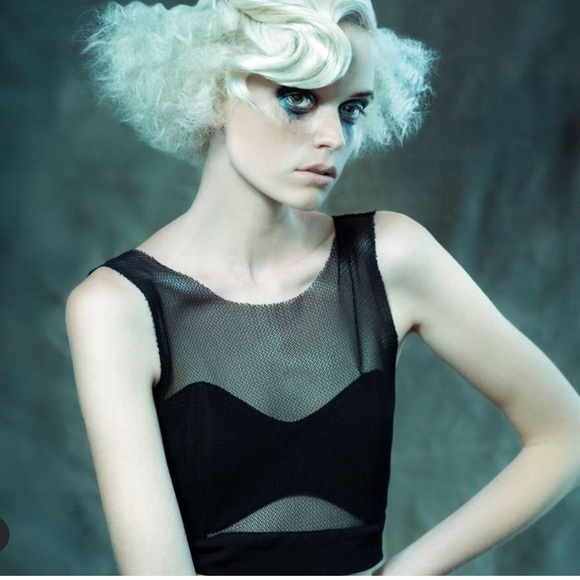 Madly... K sheer black crop top - Picture 2 of 4